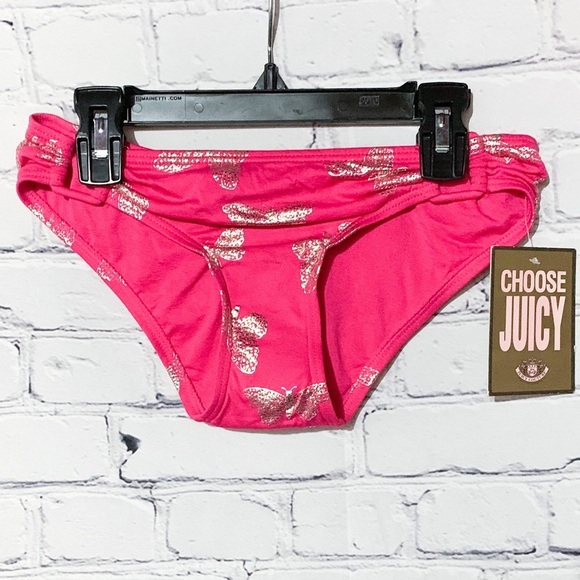 NWT Juice Couture Pink & Silver Bikini Bottoms - Picture 2 of 8